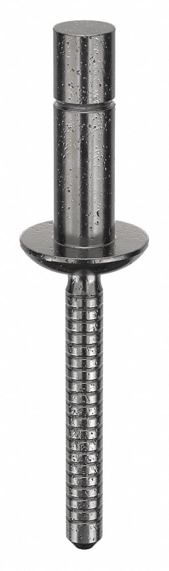 Blind Rivet, 2.027 in L, 0.25 in dia, PK25: Inch, 2 1/32 in Overall Lg, 9/16 in Body Lg, Dome, 25 PK