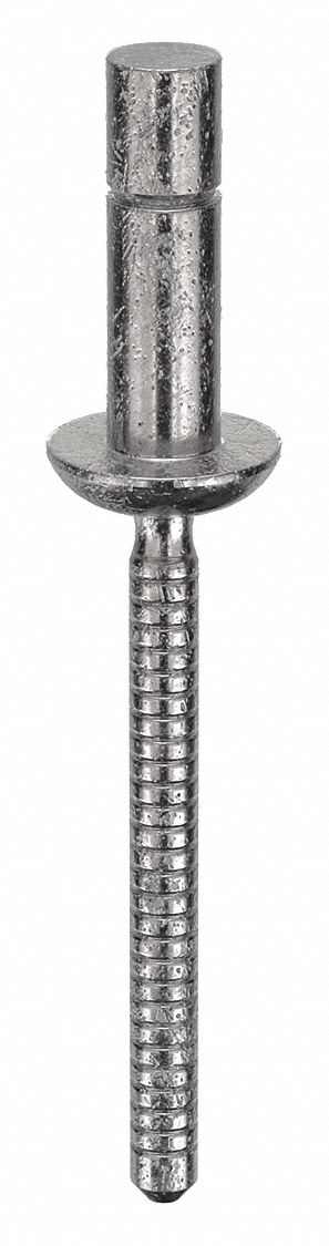 Blind Rivet, 1.713" L, 0.1875" dia, PK10: Inch, 1 23/32 in Overall Lg, 13/32 in Body Lg, Dome, 10 PK