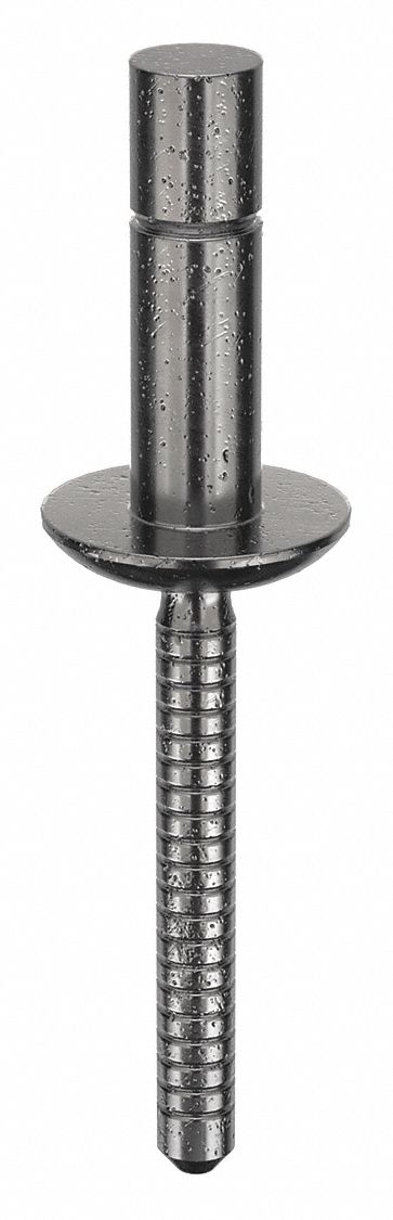 Blind Rivet, 2.027 in L, 0.25 in dia, PK25: Inch, 2 1/32 in Overall Lg, 9/16 in Body Lg, Dome, 25 PK
