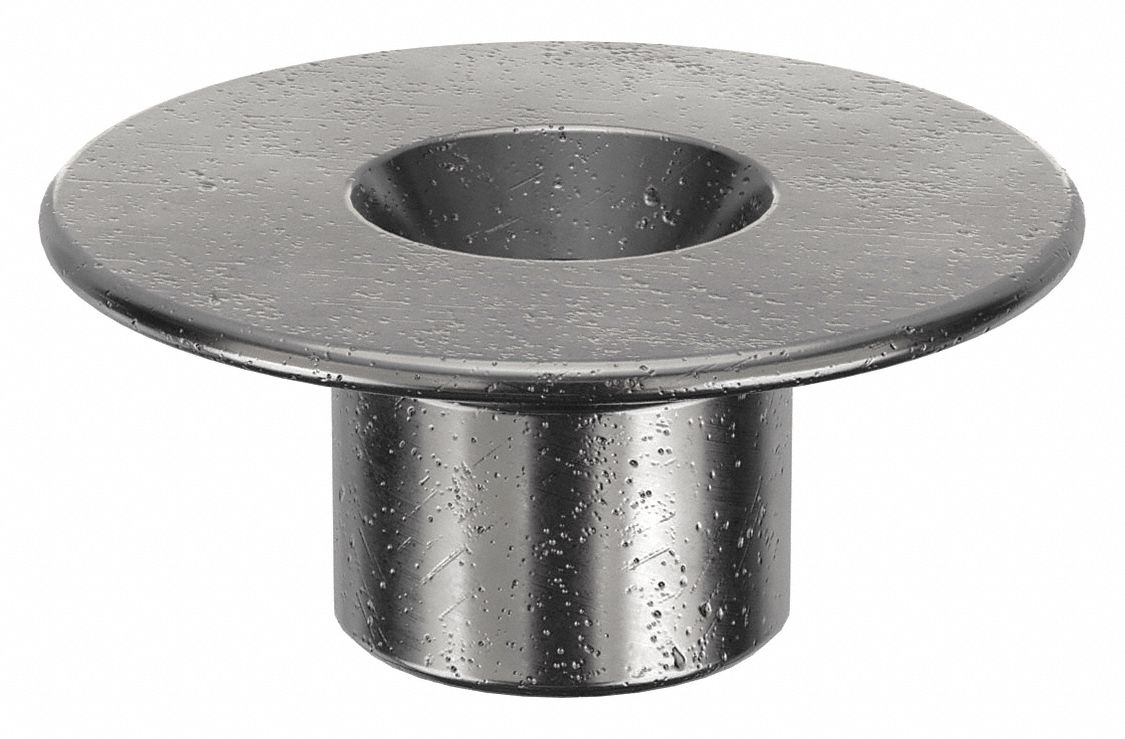 Lock Bolt Collar, 3/16" dia, Wide, PK10: Inch, 3/16 in Rivet Dia, Steel, Zinc Plated, Wide, 10 PK
