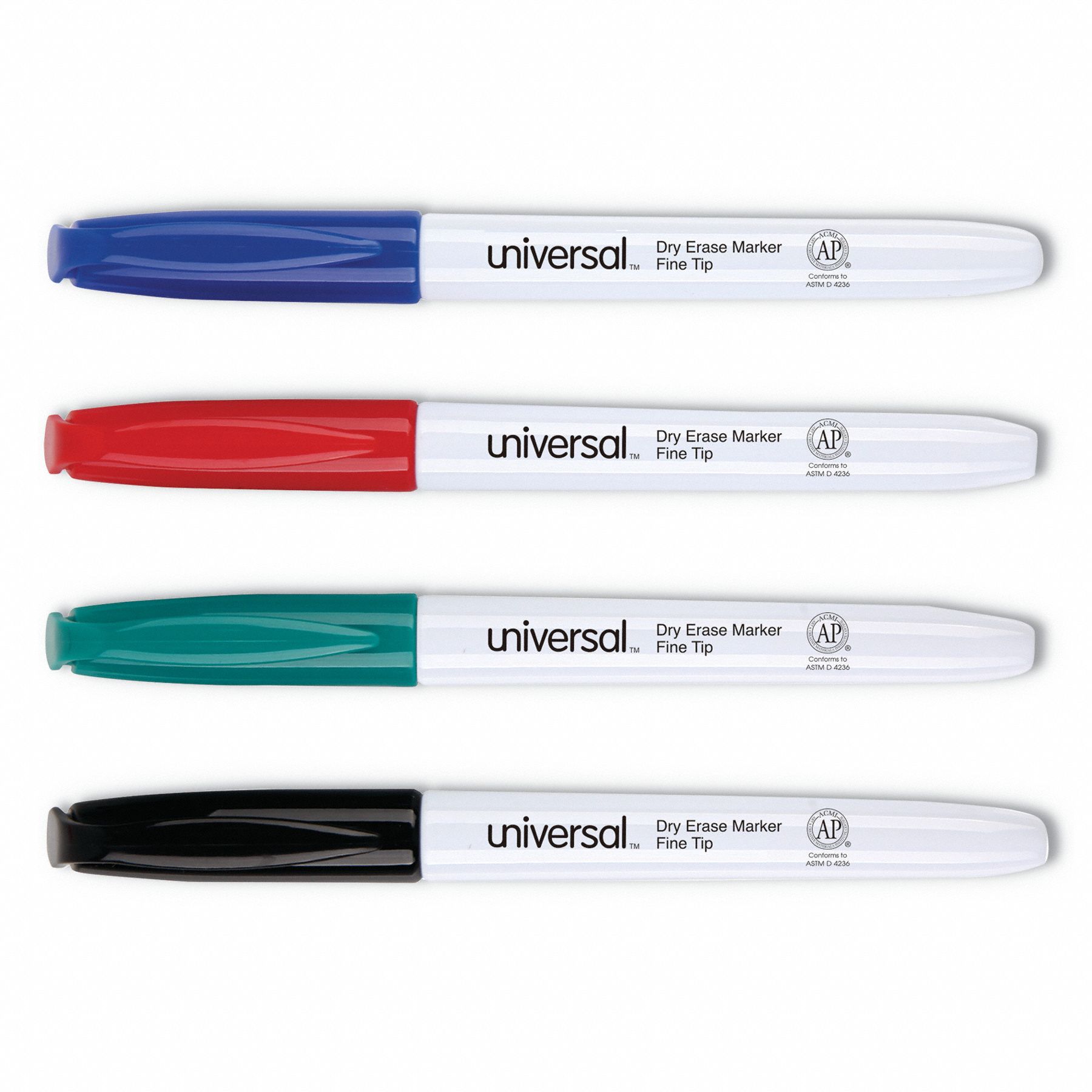UNIVERSAL Dry Erase Marker Set, Bullet, PK4 6NEA4UNV43670 Grainger