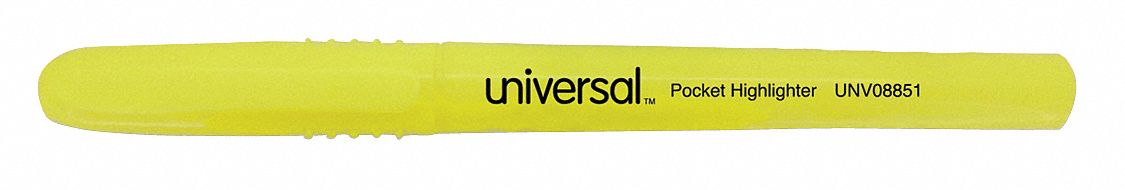 Highlighter, Pen, Chisel, Fl Yellow, PK12