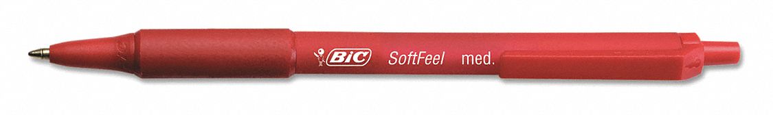 Pen Set: Soft Feel®, Red, 1 mm, Retractable, Red, Cushioned, Cushion Included, Plastic, 12 PK