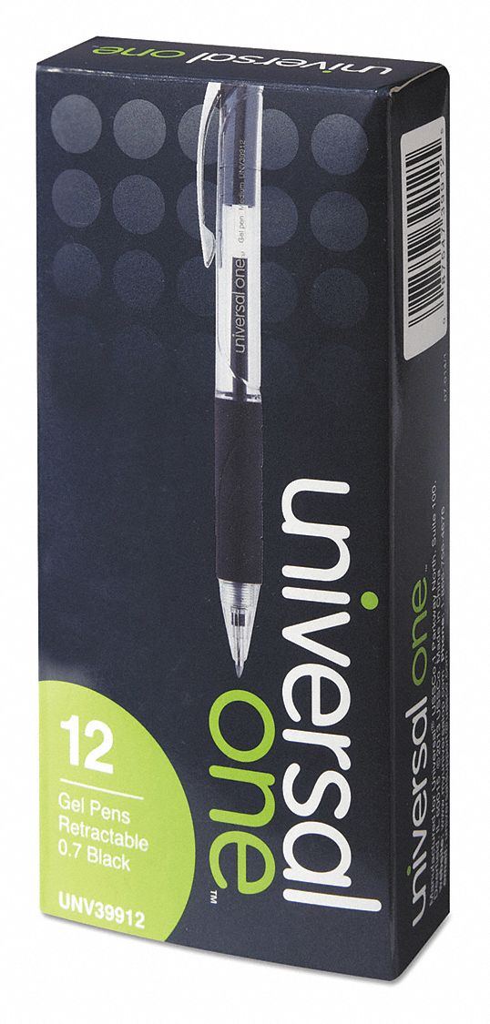 Gel Pens, Black, PK12