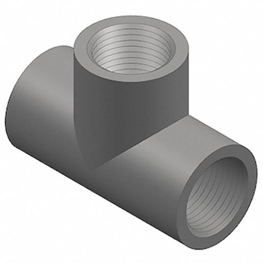 GF PIPING SYSTEMS PVC Tee, FNPT x FNPT x FNPT, 1/2 in Pipe Size Pipe