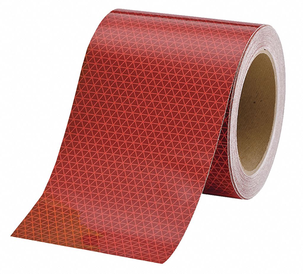 ORALITE Reflective Tape, Red Reflective Color, 6 in Width, 50 ft Length