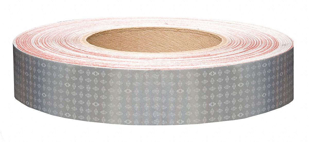 Reflective Tape: Construction/Emergency Vehicles/Trucks and Trailers, White, 1 in Wd, 50 yd Lg