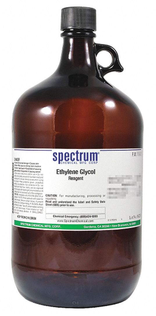 Ethylene Glycol: Lab, 4 L, 107-21-1, Solvent, Liquid, Bottle, Glass, 24 mo Shelf Life, 1
