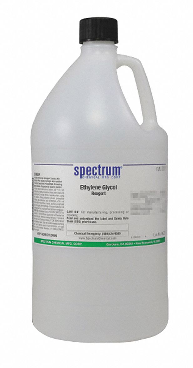 Ethylene Glycol: Lab, 4 L, 107-21-1, Solvent, Liquid, Jug, Plastic, 24 mo Shelf Life, 1