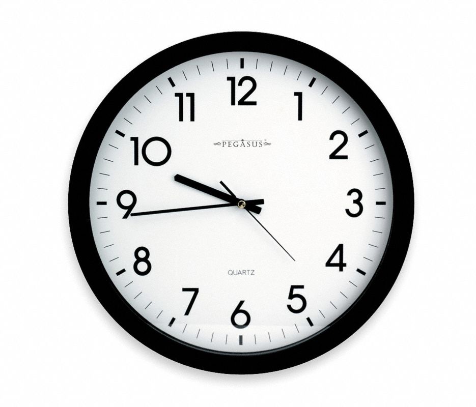 Analog Clock,15 In,Black