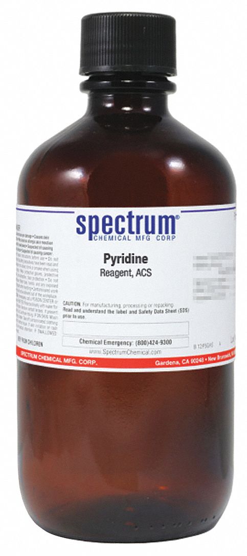 Pyridine: ACS, 1 L, 110-86-1, Reagent, Liquid, Bottle, Glass, 24 mo Shelf Life, 1