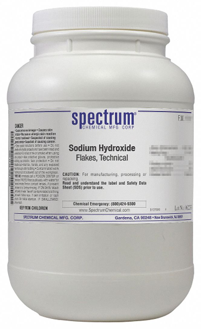 Sodium Hydroxide: Lab, 2.5 kg, 1310-73-2, Inorganic/Salt, Powder, Bottle, Plastic, 1