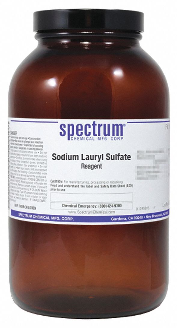 Sodium Lauryl Sulfate: Lab, 500 g, 151-21-3, Reagent, Powder, Bottle, Amber Glass, 1