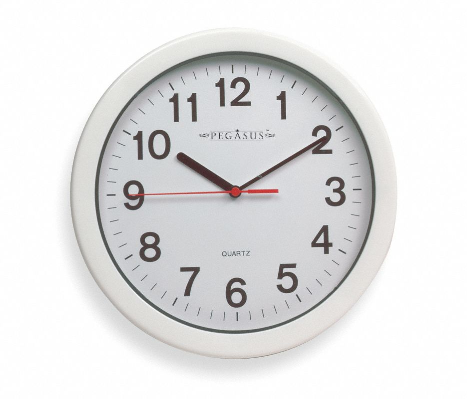 Analog Clock,10-1/4 In,White