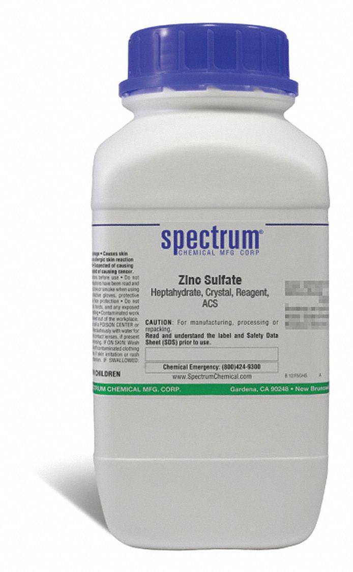 Zinc Sulfate - Heptahydrate: ACS, 2.5 kg, 7446-20-0, Inorganic, Powder, Bottle, Plastic, 1