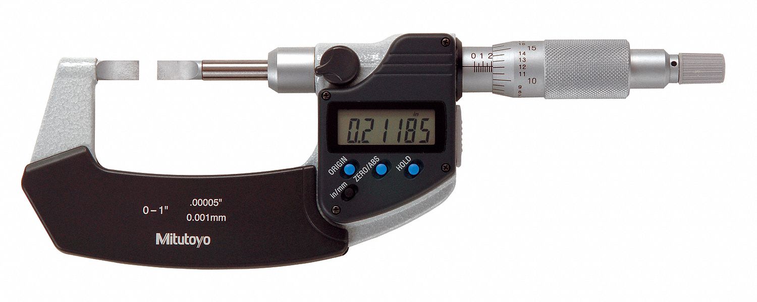 MITUTOYO Blade Micrometer, Electronic Digital Operation, 0 to 1 in /0