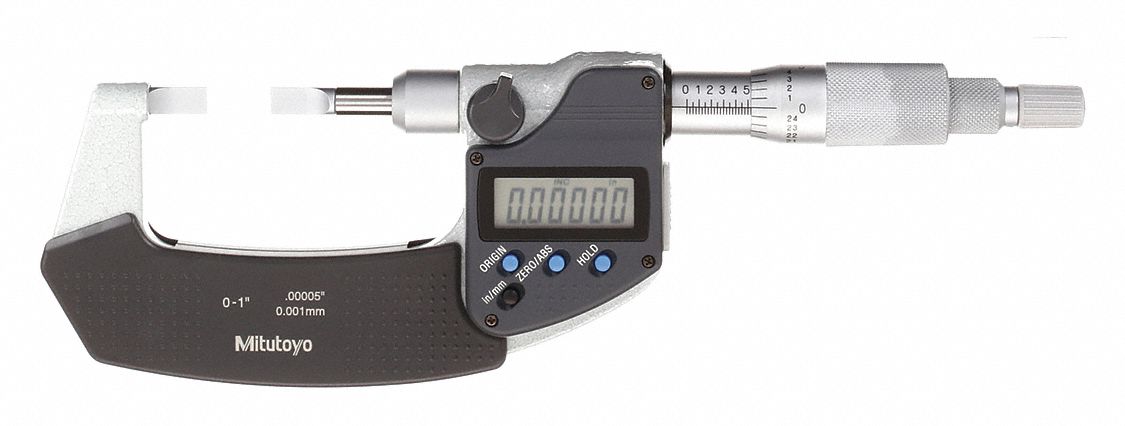 DIGITAL BLADE MICROMETER, DIGITAL, 0 IN TO 1 IN/0 TO 25.4MM RANGE