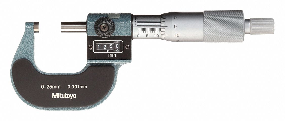 DIGIT COUNTER OUTSIDE MICROMETER, METRIC, 0 MM TO 25MM RANGE