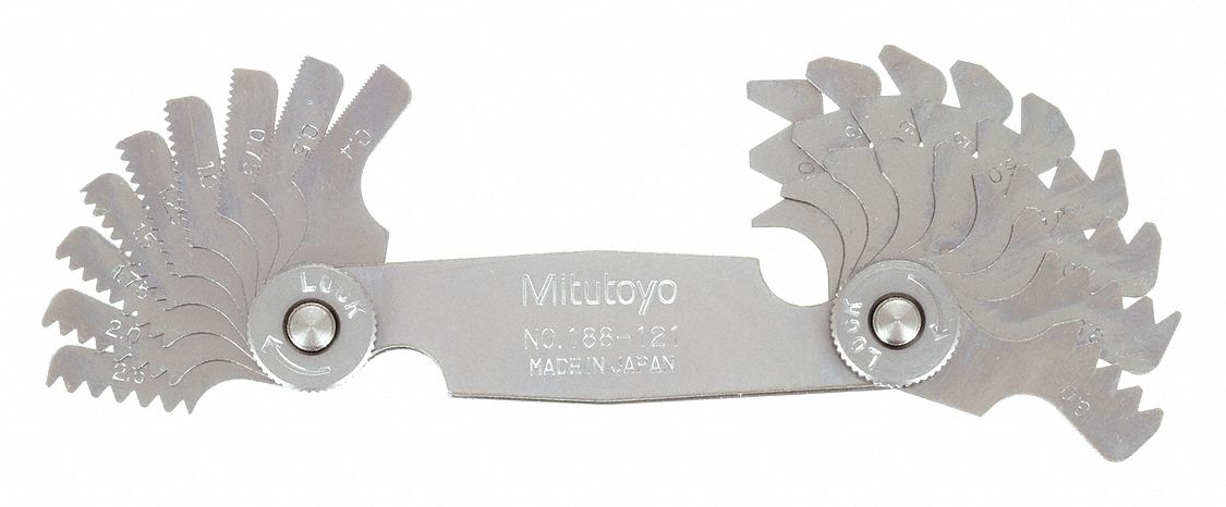 Thread Pitch Gauge Set, Thread Ang 60 deg