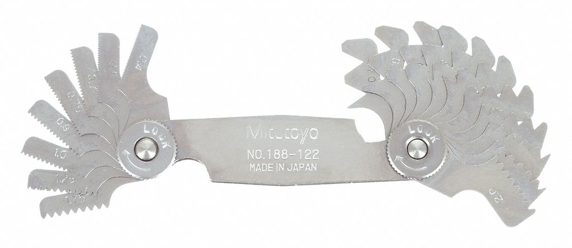 Thread Pitch Gauge Set, Thread Ang 60 deg