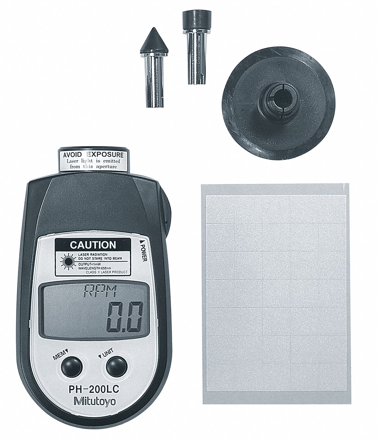 Tachometer,  +/-0.006% RPM Acc,  LCD