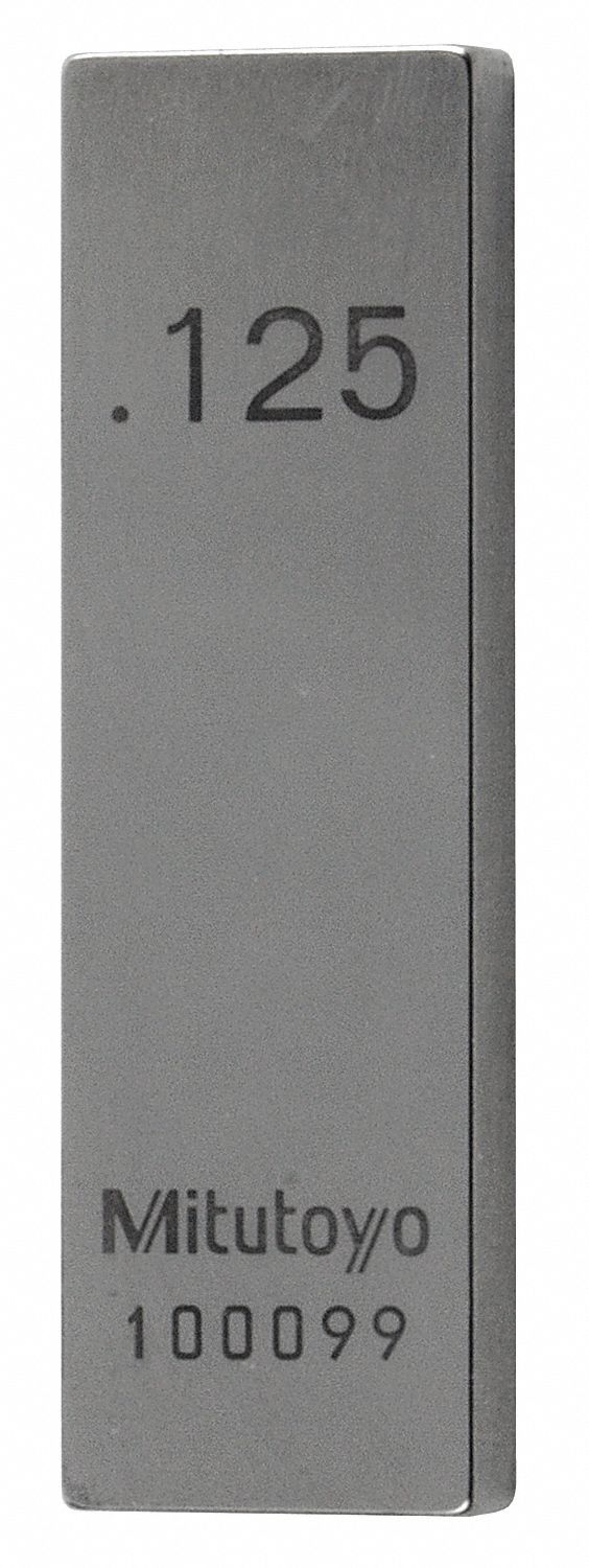 RECTANGULAR GAUGE BLOCK, RECTANGULAR, 0.125 IN NOMINAL SIZE, 4 MICROINCH TOLERANCE