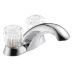 Low-Arc-Spout Dual-Knob-Handle Two-Hole Centerset Deck-Mount Bathroom Faucets