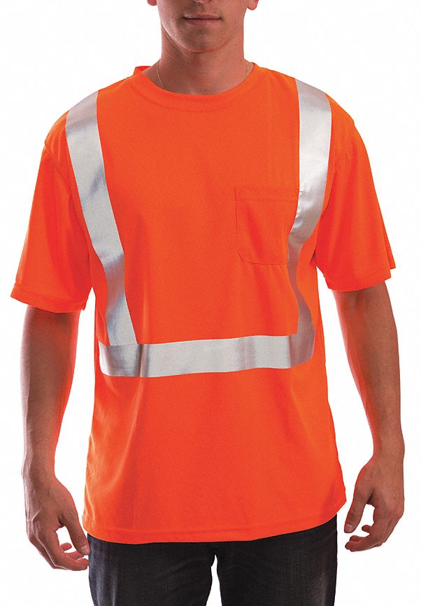 Hi-Vis T-Shirt, Short Sleeve, Orange, 3XL