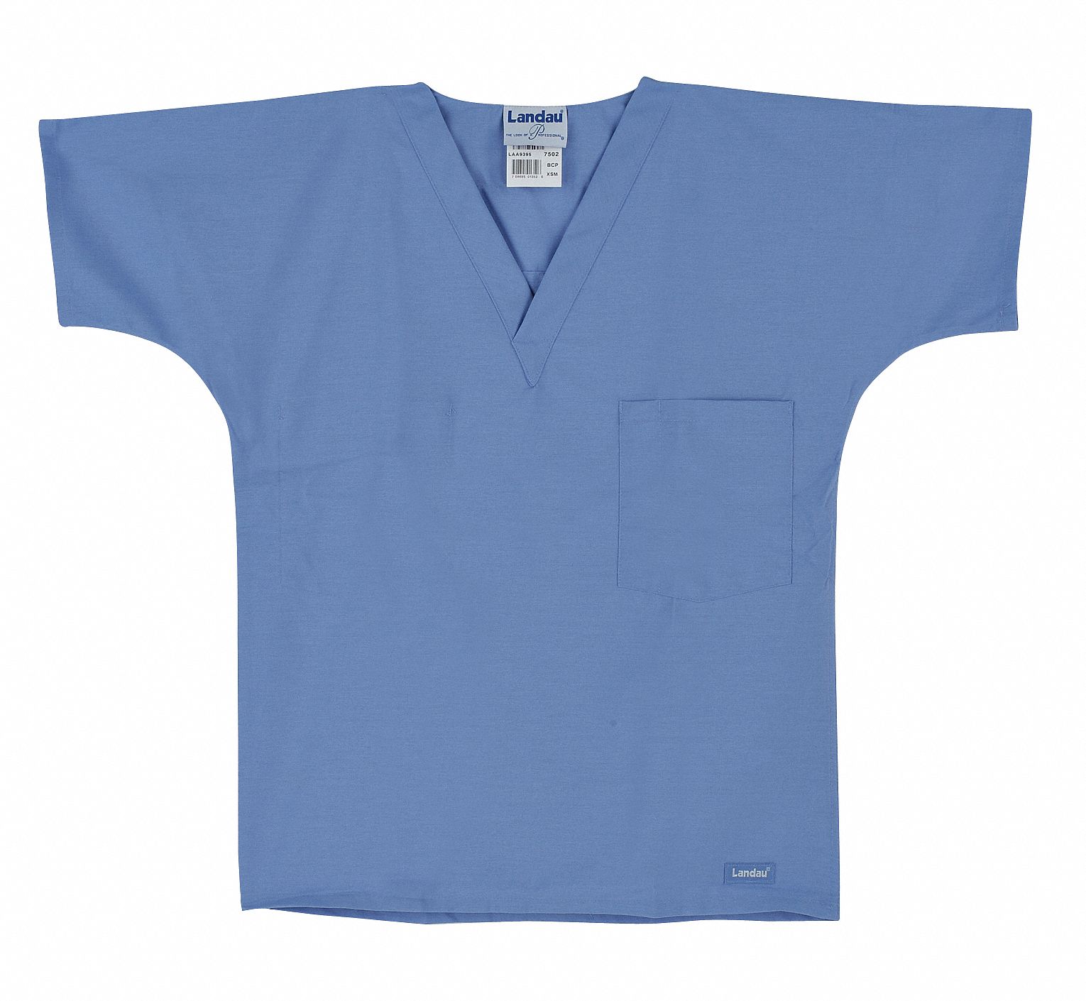 Scrub Shirt: Blue, Unisex, S, Cotton/Polyester, Shirt, 2 Pockets, Pullover