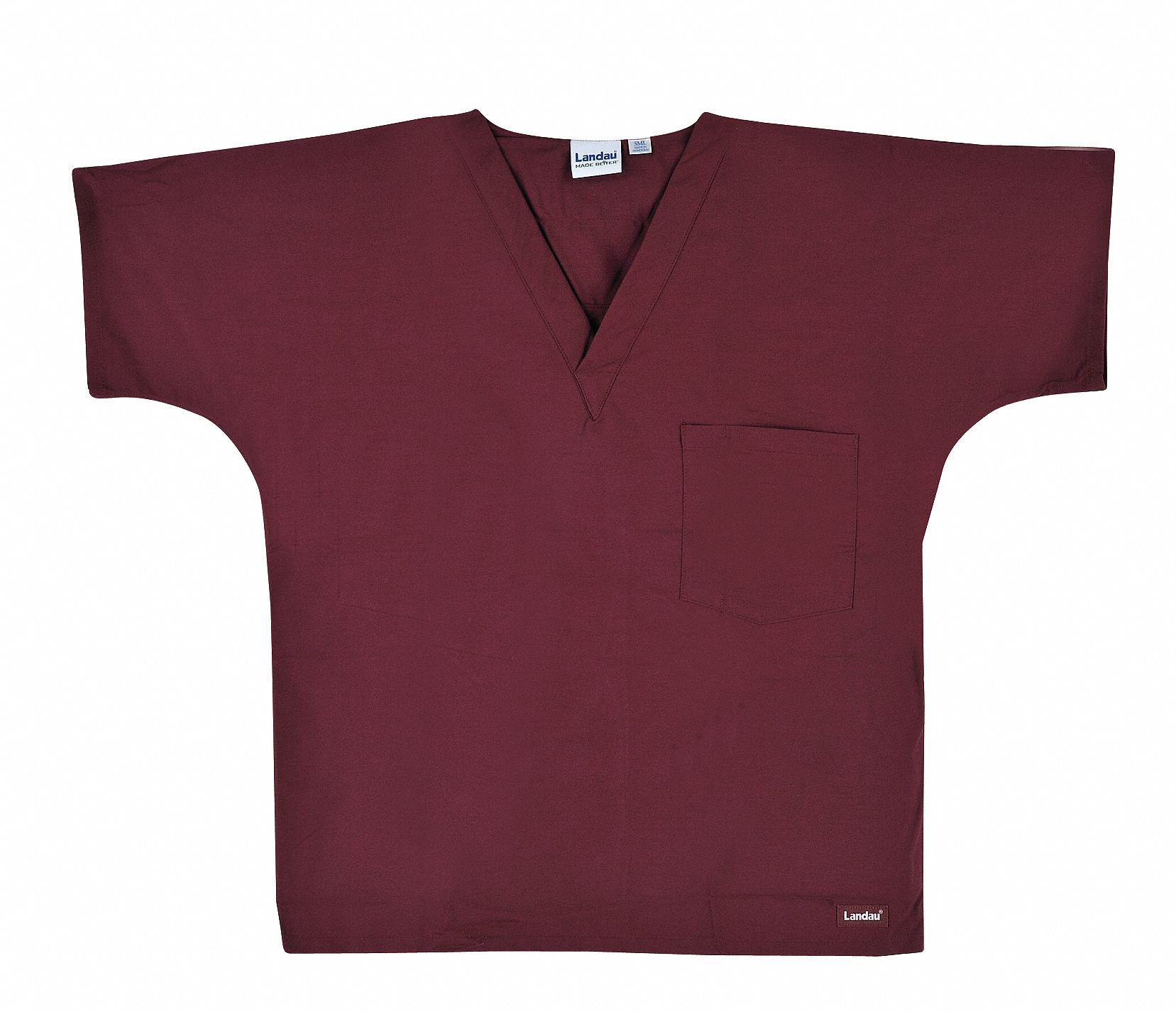 Scrub Shirt: Wine, Unisex, S, Cotton/Polyester, Shirt, 2 Pockets, Pullover