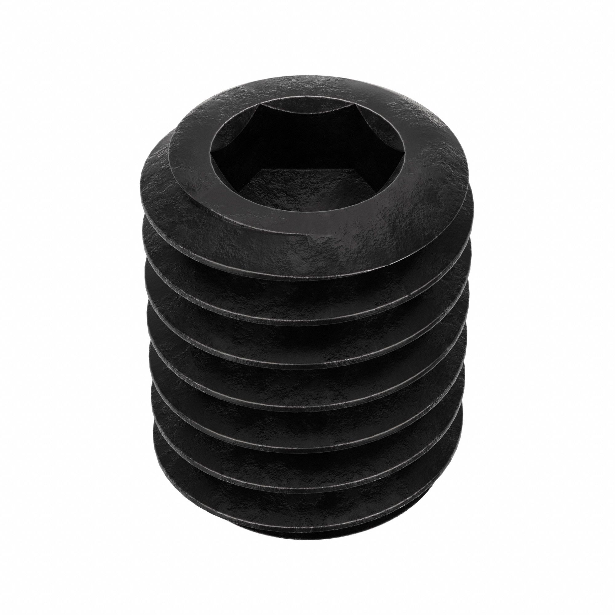 Socket Set Screw: 3/8"-16 Thread Size, 1/2 in Overall Lg, Cup pt, Alloy Steel, Black Oxide, 100 PK