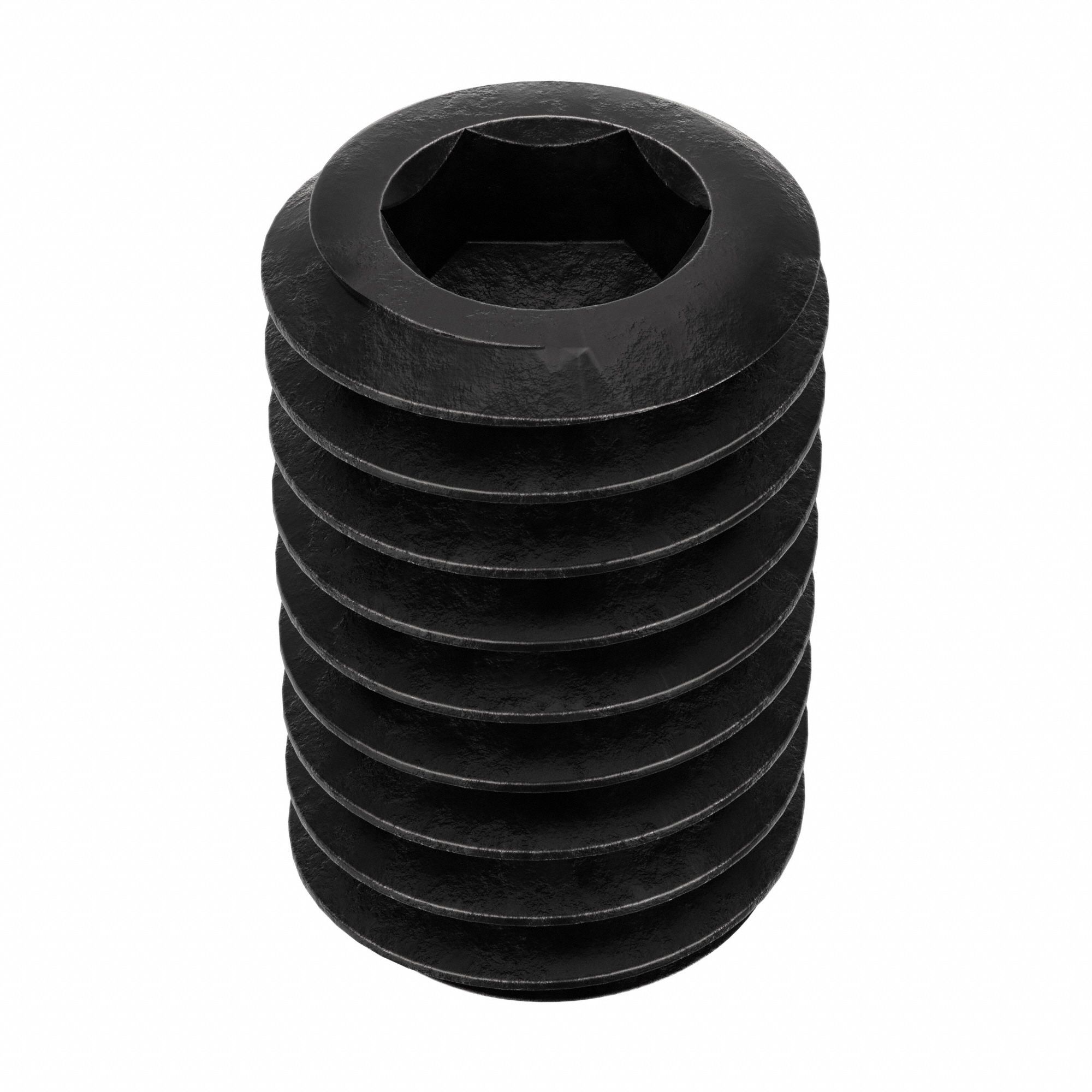 Socket Set Screw: 3/8"-16 Thread Size, 5/8 in Overall Lg, Cup pt, Alloy Steel, Black Oxide, 100 PK