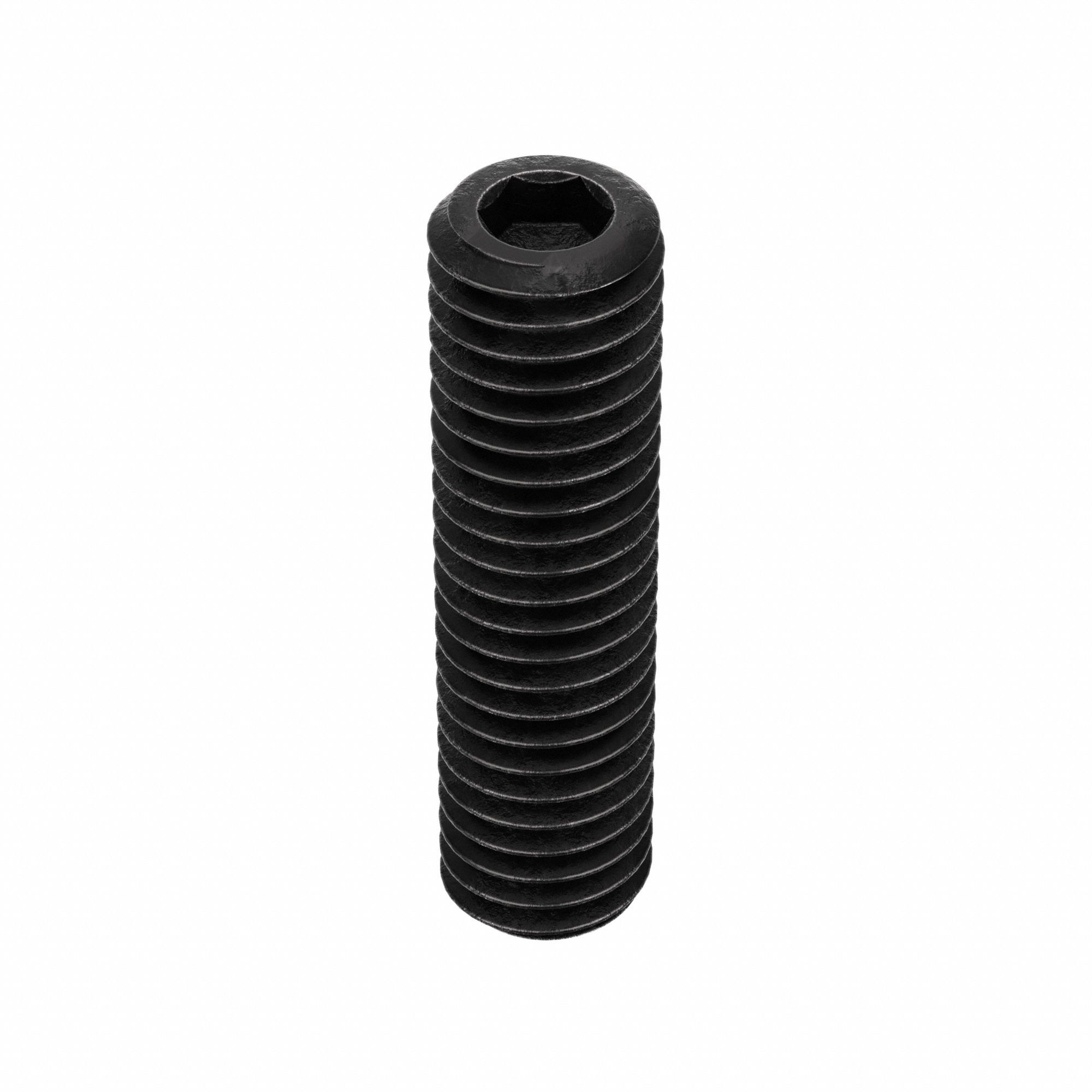 Socket Set Screw: 3/8"-16 Thread Size, 1 1/2 in Overall Lg, Cup pt, Alloy Steel, Black Oxide, 50 PK