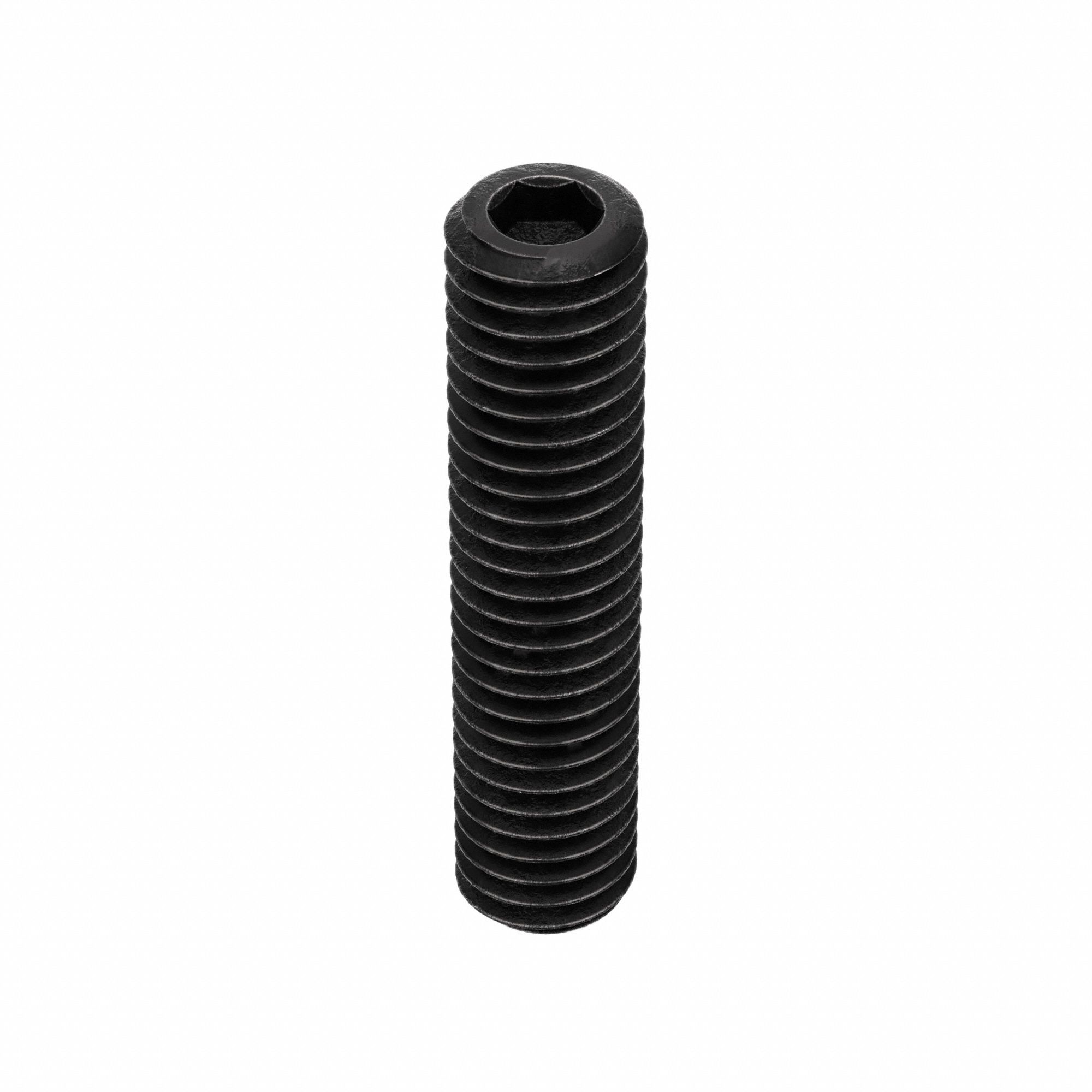 Socket Set Screw: 3/8"-16 Thread Size, 1 3/4 in Overall Lg, Cup pt, Alloy Steel, Black Oxide, 50 PK