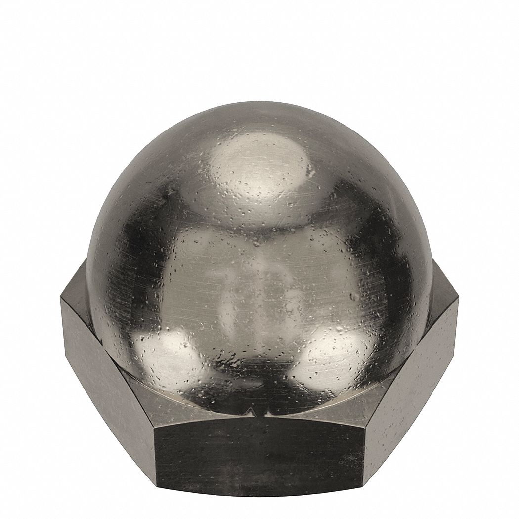 Cap Nut: #8-32 Thread, Nickel-Plated, C36000, Brass, 0.281 in Ht, 5/16 in Hex Wd, 50 PK