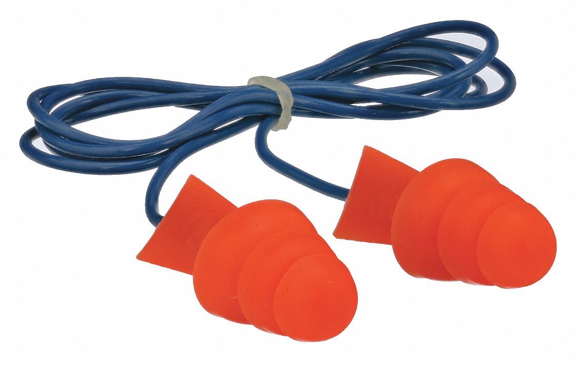 Ear Plugs, Corded, Flanged, 27dB, PR