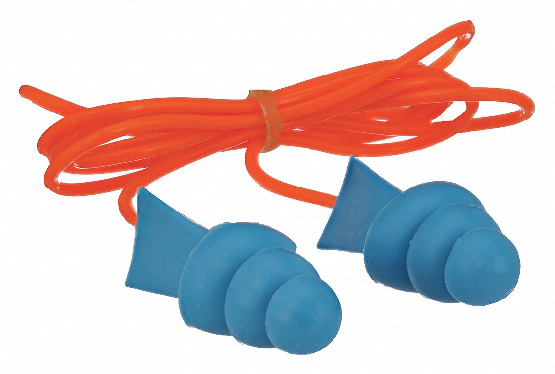 Ear Plugs, Corded, Flanged, 27dB, PR