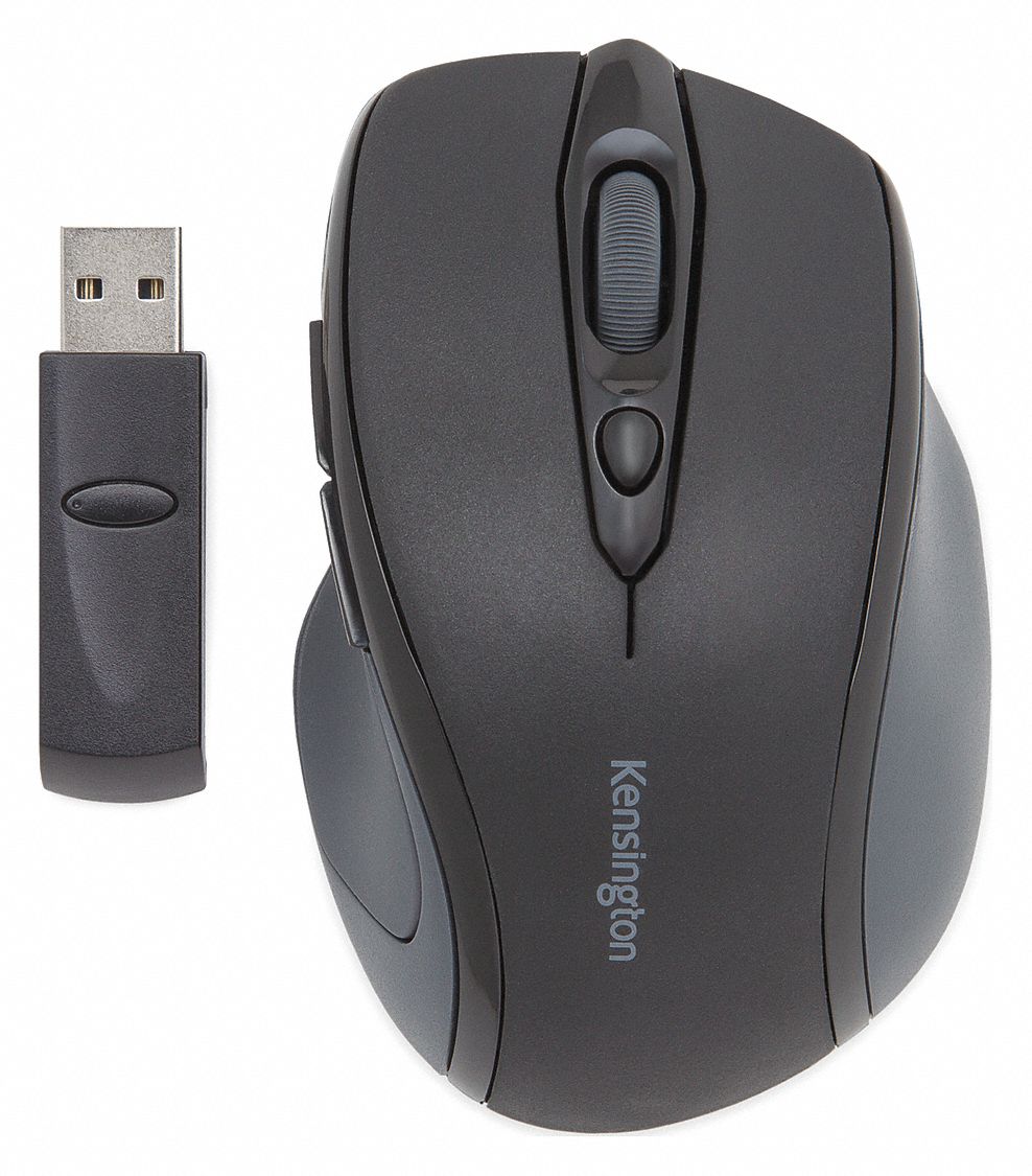 KENSINGTON Wireless Mouse, Optical, Black, USB 6NWC7K72354US Grainger