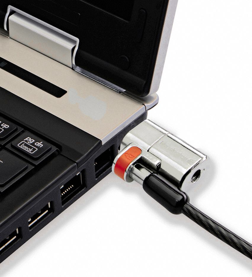 KENSINGTON Cable Lock Keyed Different, 5 ft Cable Lg, 1/5 in Cable Dia