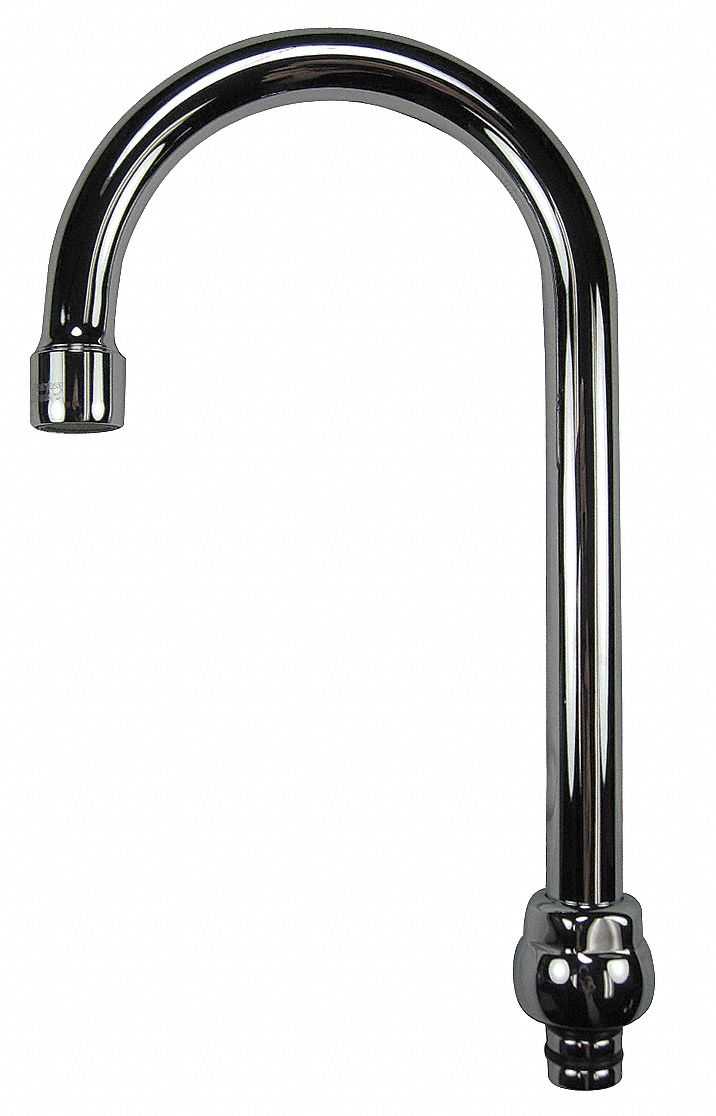 SPOUT: GOOSENECK FAUCET SPOUT, FITS AMERICAN STD BRAND, CHROME FINISH, FOR HERITAGE SERIES, O-RINGS