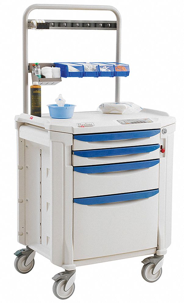 MEDICAL PROCEDURE CART,63 1/2 IN H