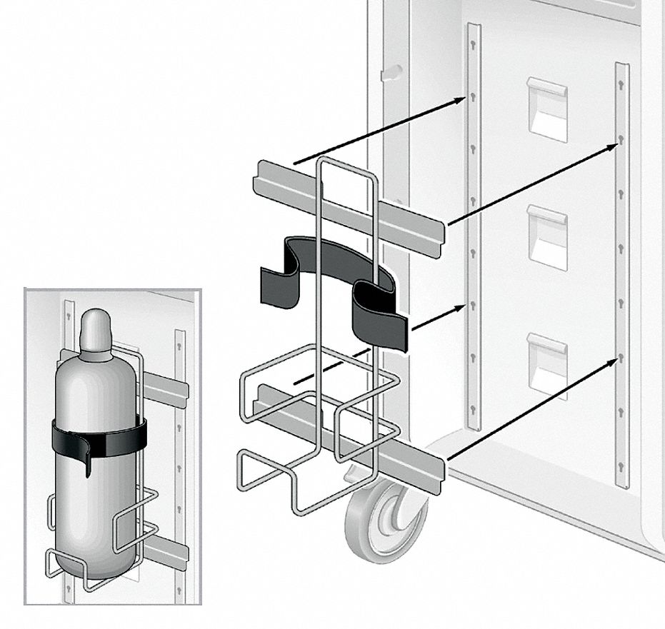 O2 TANK HOLDER,LOW PROFILE,4 IN DIA.