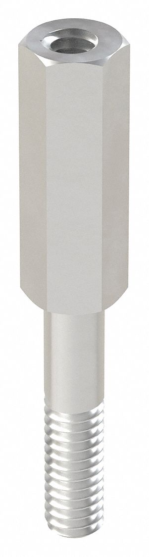 Standoff: Male x Female, 1 1/2 in Lg, Hex, Aluminum, Plain, 1/4 in Hex Wd, Aluminum, Aluminum, 10 PK