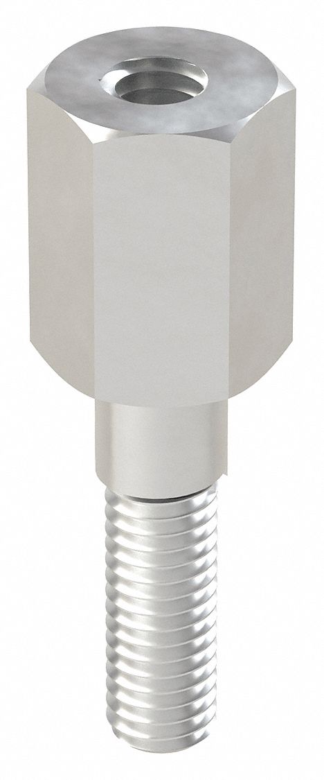 Standoff: Male x Female, 1 in Lg, Hex, Aluminum, Plain, 3/8 in Hex Wd, Aluminum, Aluminum, 10 PK