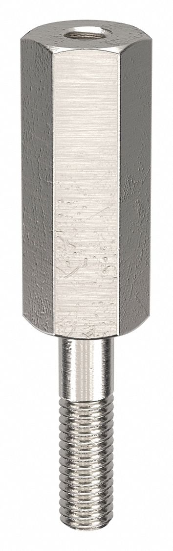 Standoff: #10-32 Thrd Sz, 2 in Lg, 1 in Body Lg, 1 in Thread Lg, 3/8 in Hex Wd, Aluminum, Plain