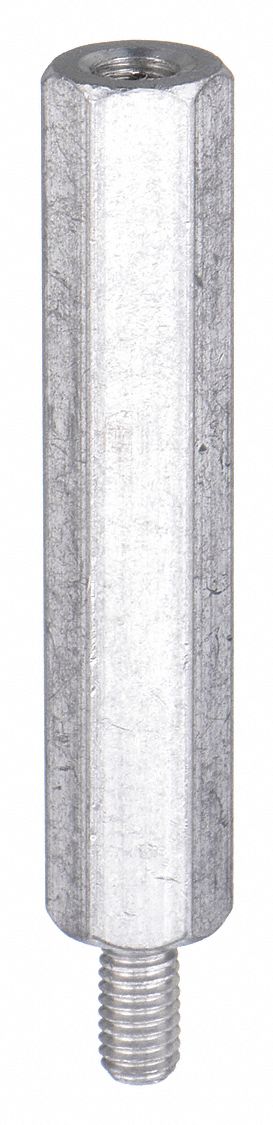 Standoff: #10-32 Thrd Sz, 2 3/8 in Lg, 2 in Body Lg, 3/8 in Thread Lg, 3/8 in Hex Wd, Aluminum