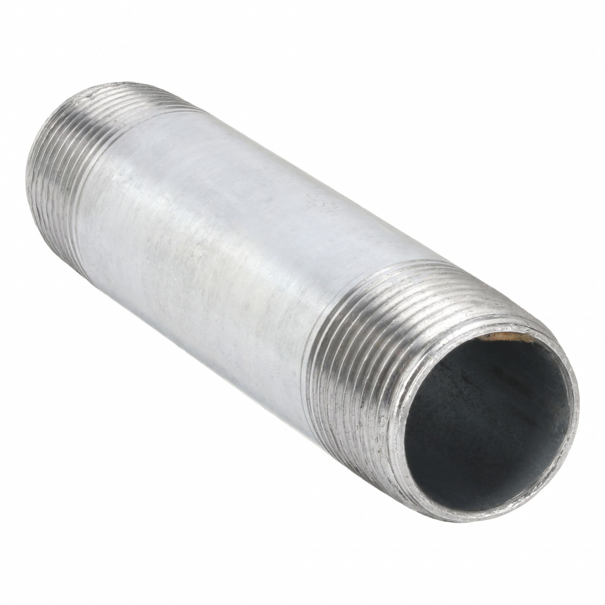 Nipple: Galvanized Steel, 3/4 in Nominal Pipe Size, 4 in Overall Lg, Threaded on Both Ends, Welded