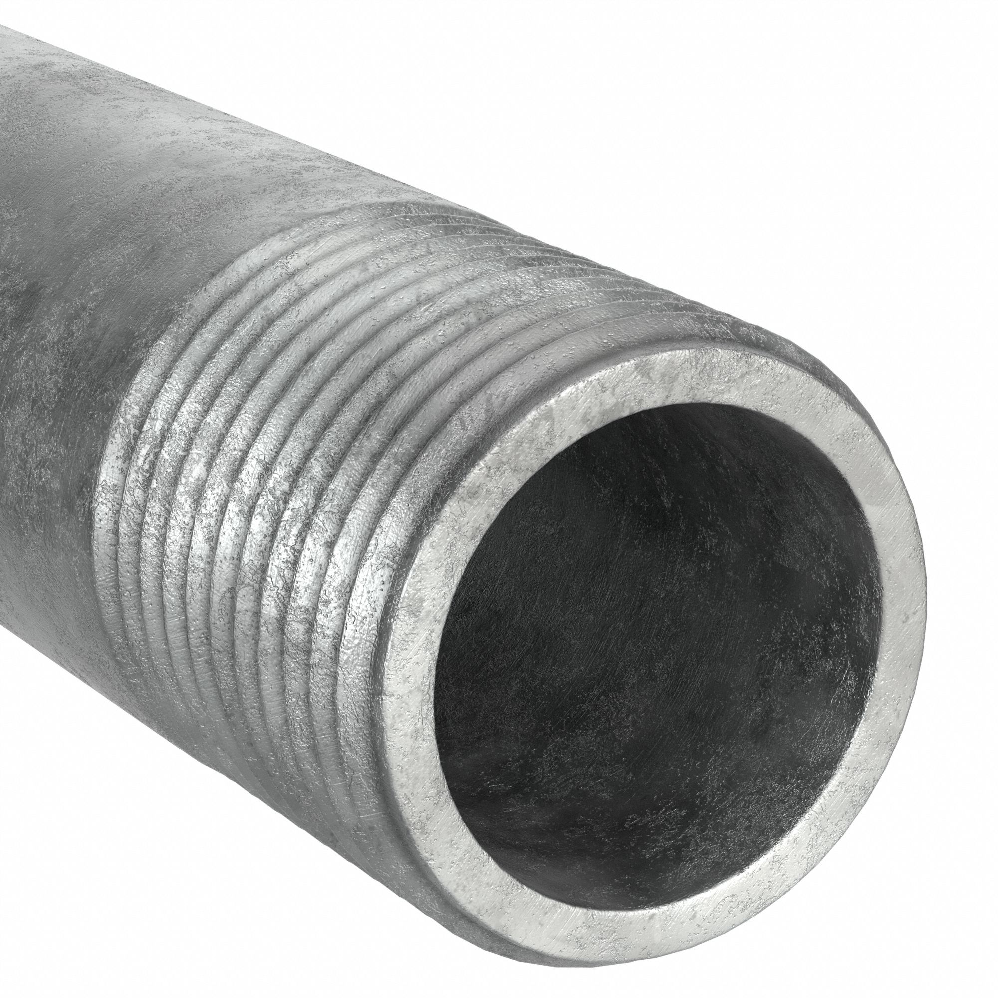 PIPE: GALVANIZED STEEL, 2 IN NOMINAL PIPE SIZE, 2½ IN L, BOTH ENDS THREADED, WELDED