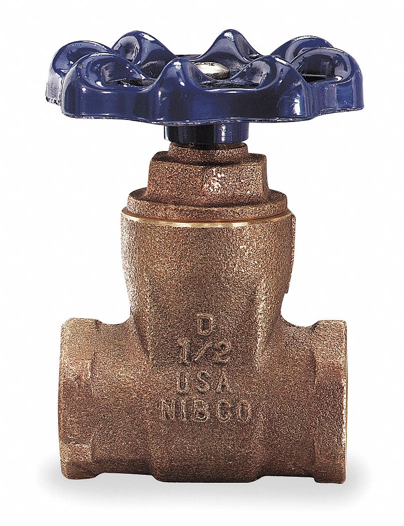 GATE VALVE: 2 IN, BRONZE, NON-RISING, FNPT X FNPT, 200 PSI MAX. PRESSURE (CWP), WHEEL