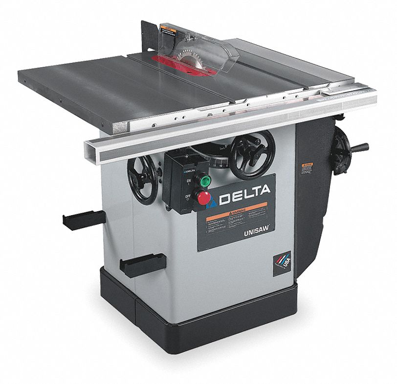 DELTA 10" Cabinet Table Saw, 20.0 Amps, 5/8" Arbor Size ...